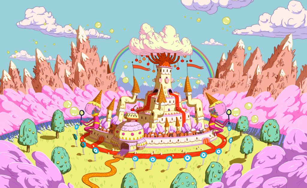 Una dulce utopía: el castillo de la princesa Chicle en la serie 'Hora de aventuras.