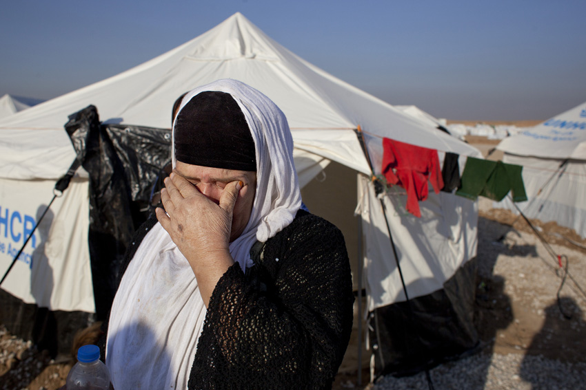 Desplazados de Mosul durante su llegada al campo de refugiados de Hassansham. Fotos Oxfam.