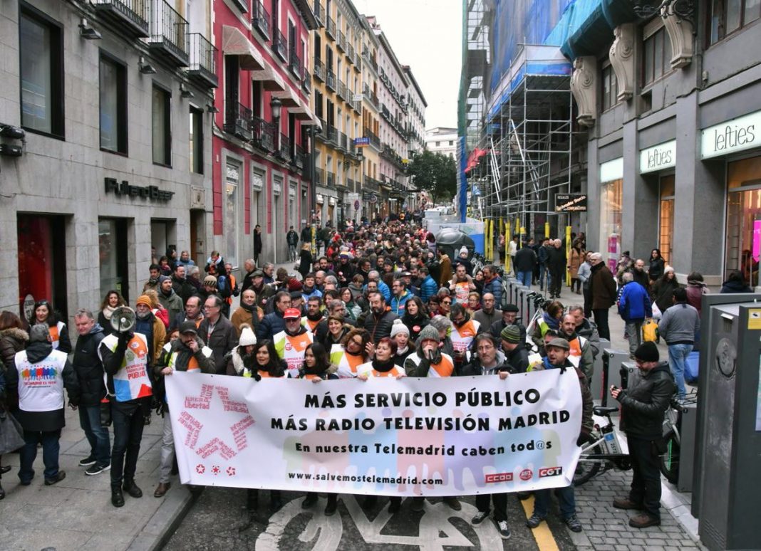 Manifestación ‘Salvemos Telemadrid’ 13 de enero 2018 foto Agustín Millán.