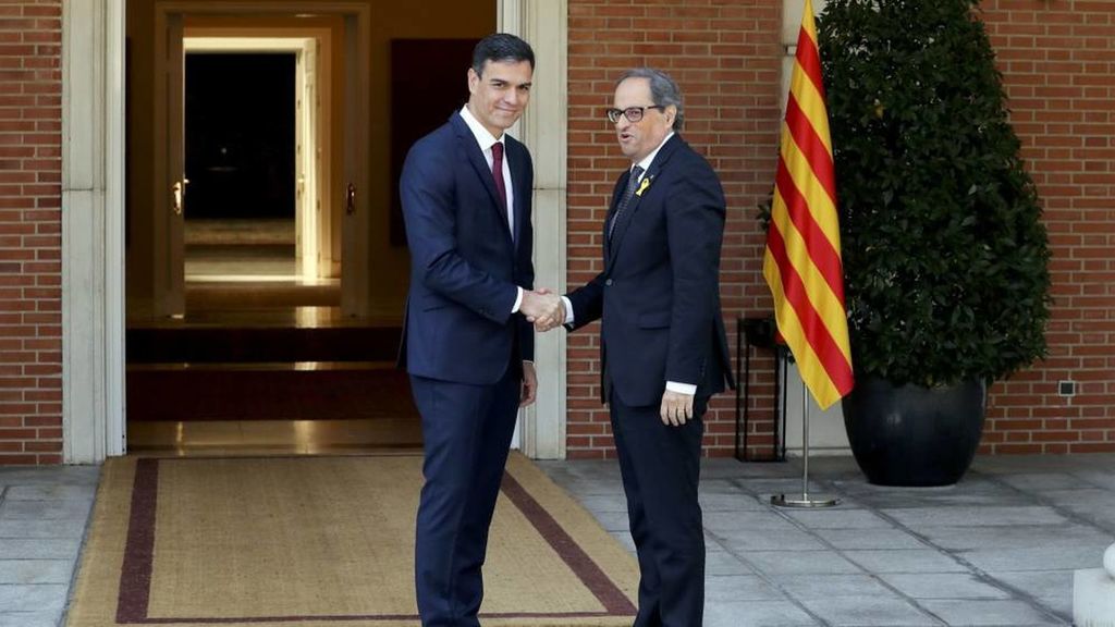 Pedro Sánchez con el expresident Torra.