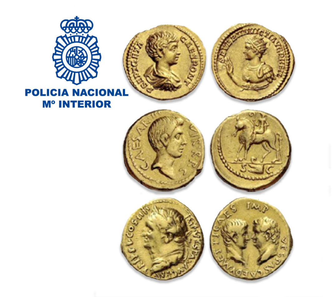 Recuperadas tres monedas del Imperio Romano de gran valor histórico procedentes de un robo en Suiza