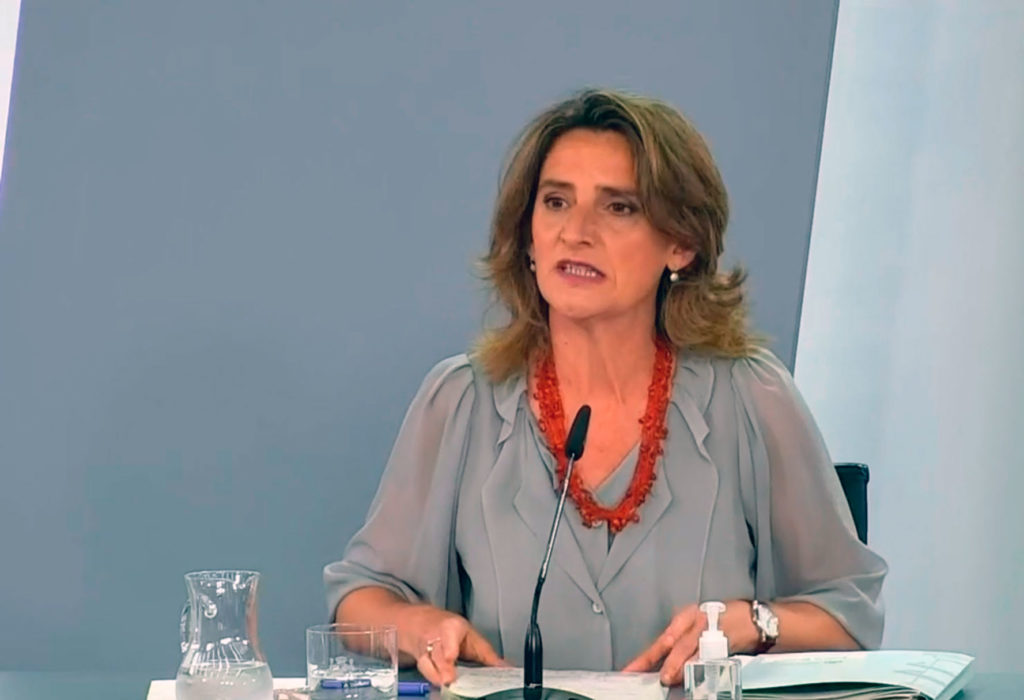 La vicepresidenta cuarta y ministra de Transición Ecológica, Teresa Ribera,