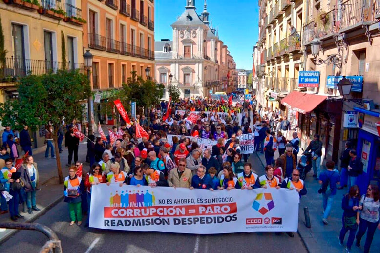 Manifestación contra el ERTE en Telemadrid en 2016, foto Agustín Millán