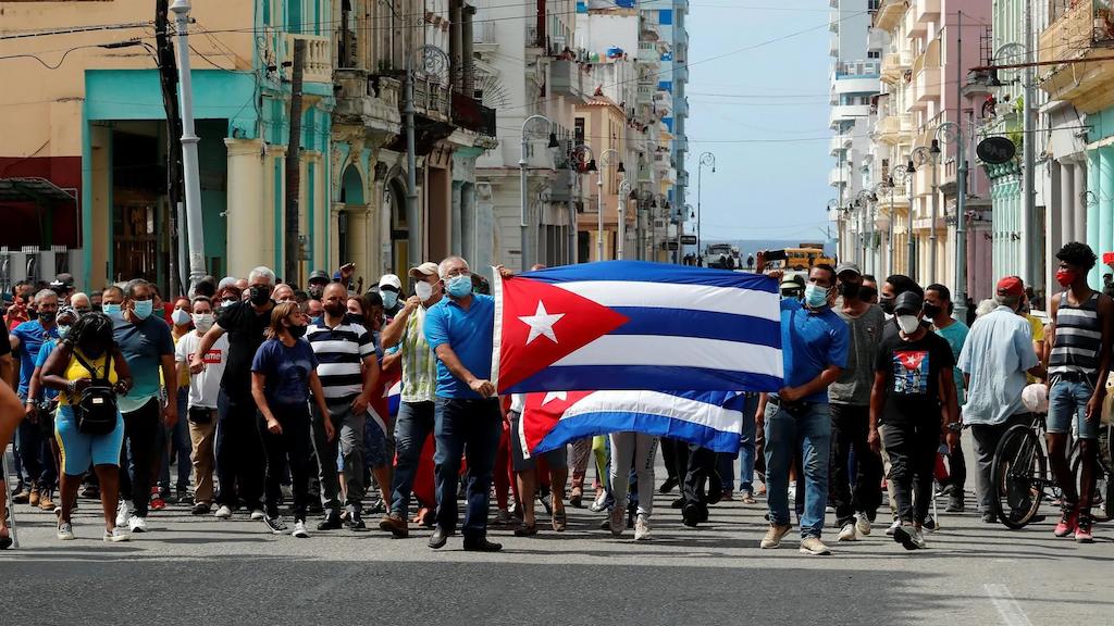 Una imagen de las manifestaciones en Cuba.