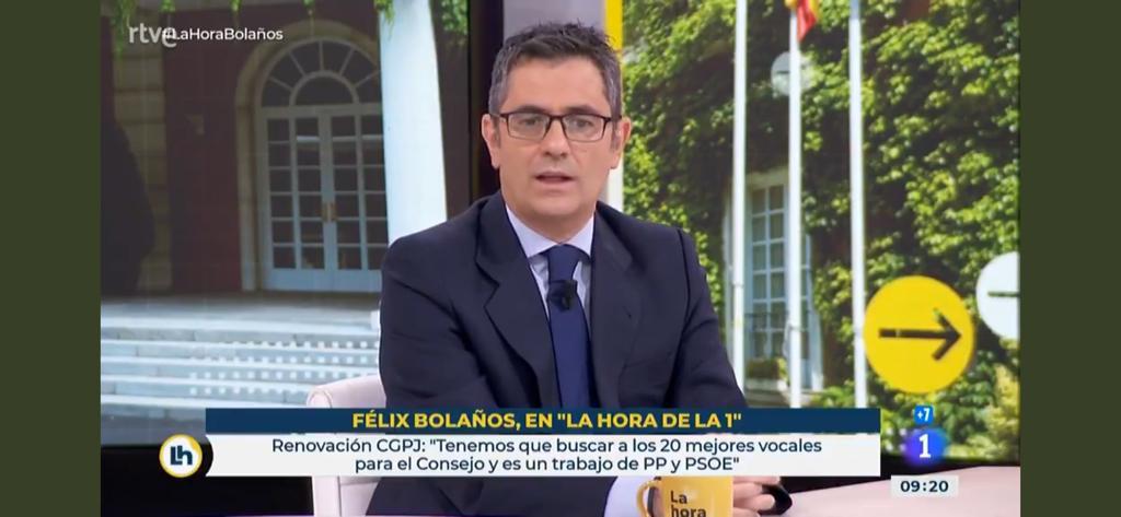 El ministro Bolaños hoy en TVE