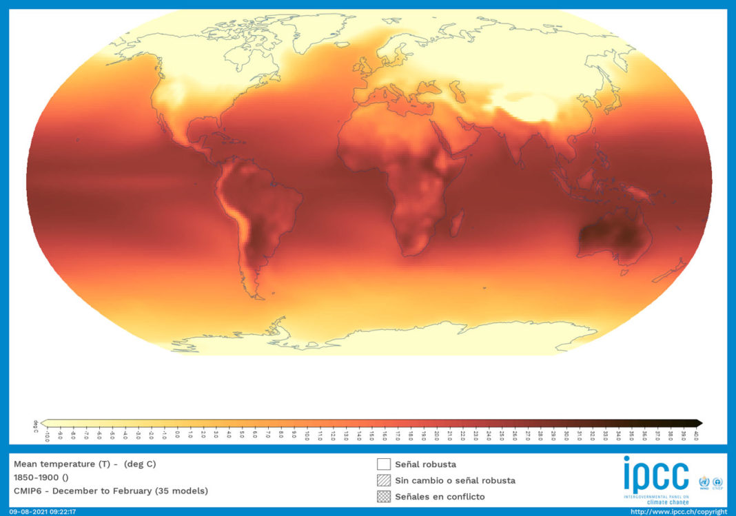 Proyección sobre el aumento de las temperaturas medias en el planeta con un calentamiento global de 1,5 grados. ATLAS DEL IPCC