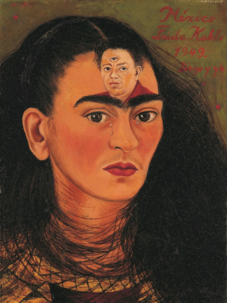 Fotografía cedida por Sotheby's donde se muestra la obra Diego y yo, un autorretrato de Frida Kahlo 