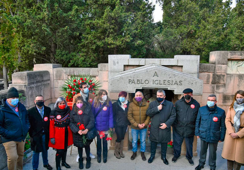 Homenaje a Pablo Iglesias de UGT y el PSOE, foto Agustín Millán