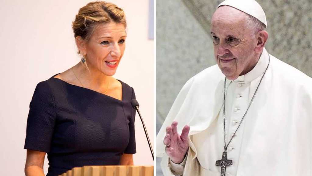 Yolanda Díaz y el papa Francisco se verán mañana en el Vaticano.