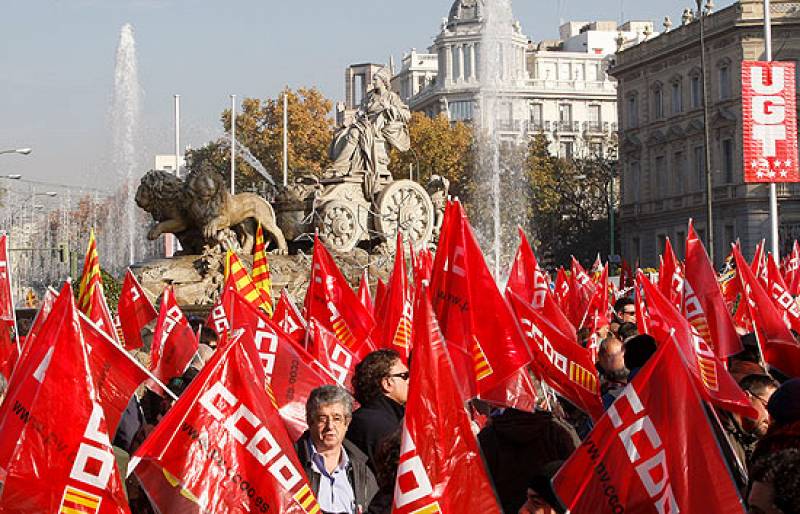 Una protesta sindical en Madrid.
