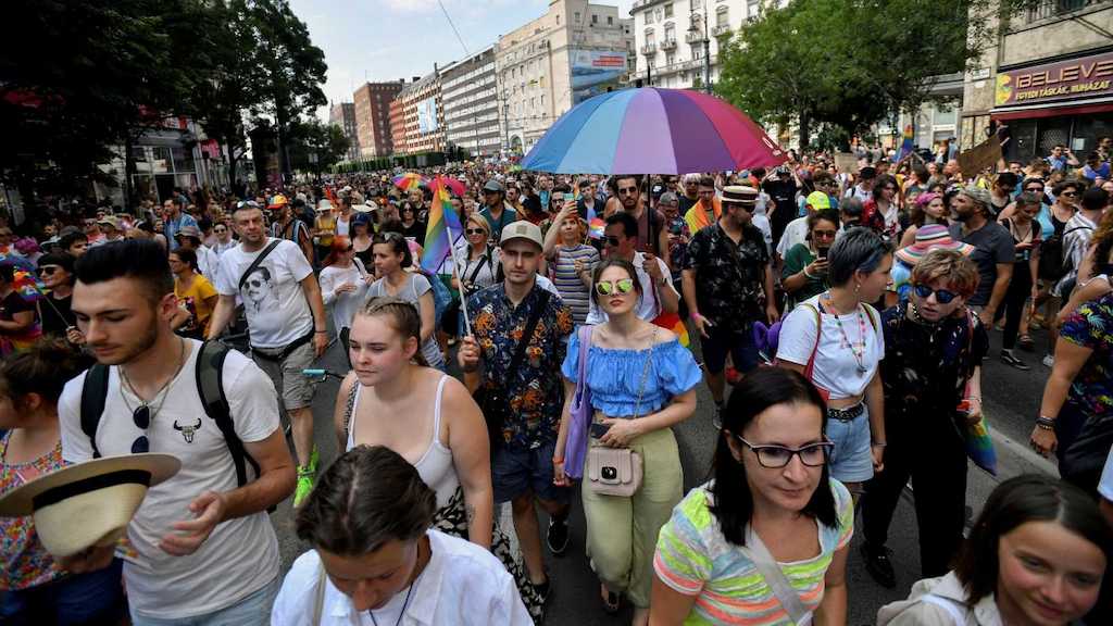 Manifestación del orgullo LGTBI en Hungría.