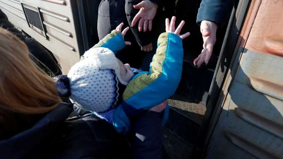 Un niño ucraniano antes de ser ser evacuado.