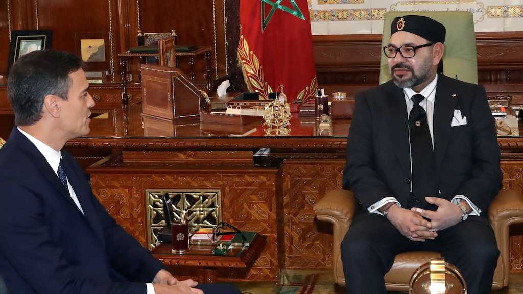 Sánchez y Mohamed VI en la última entrevista en Rabat.