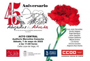 45º aniversario del atentado a los Abogados de Atocha
