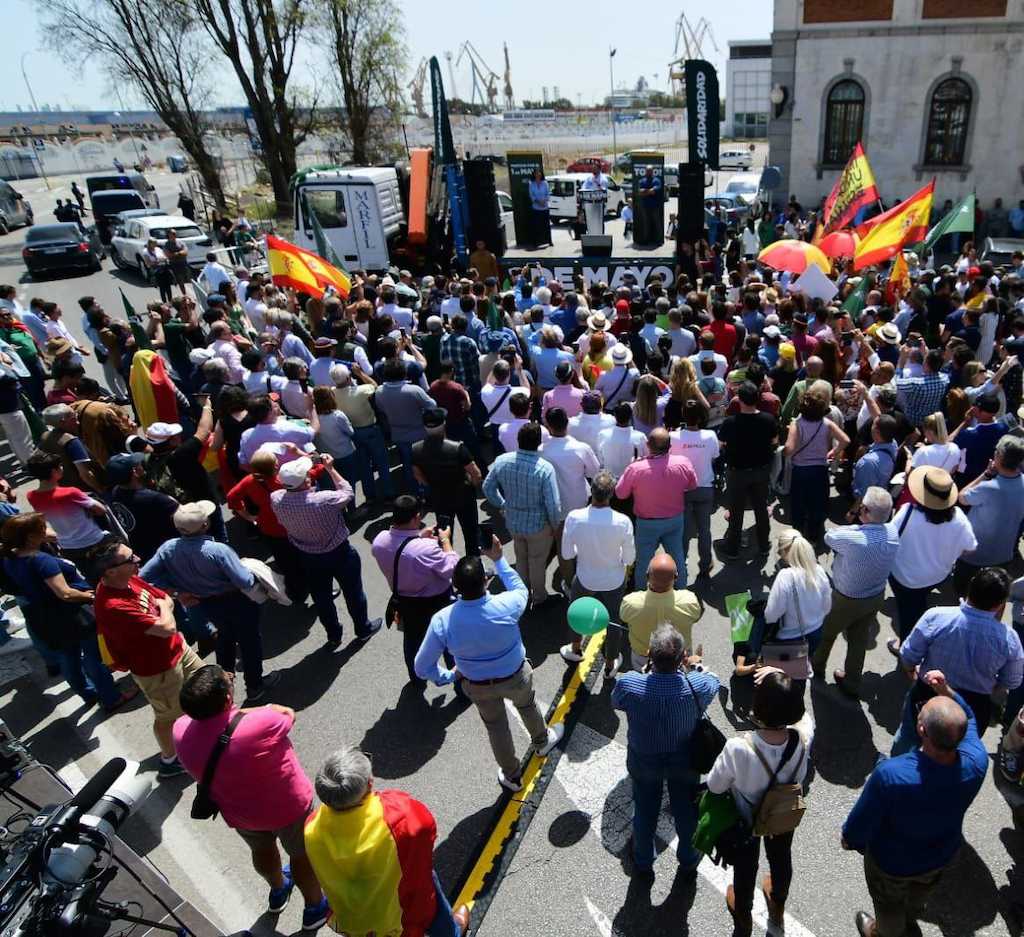 Un momento del acto de Vox en Cádiz durante el Primero de Mayo.