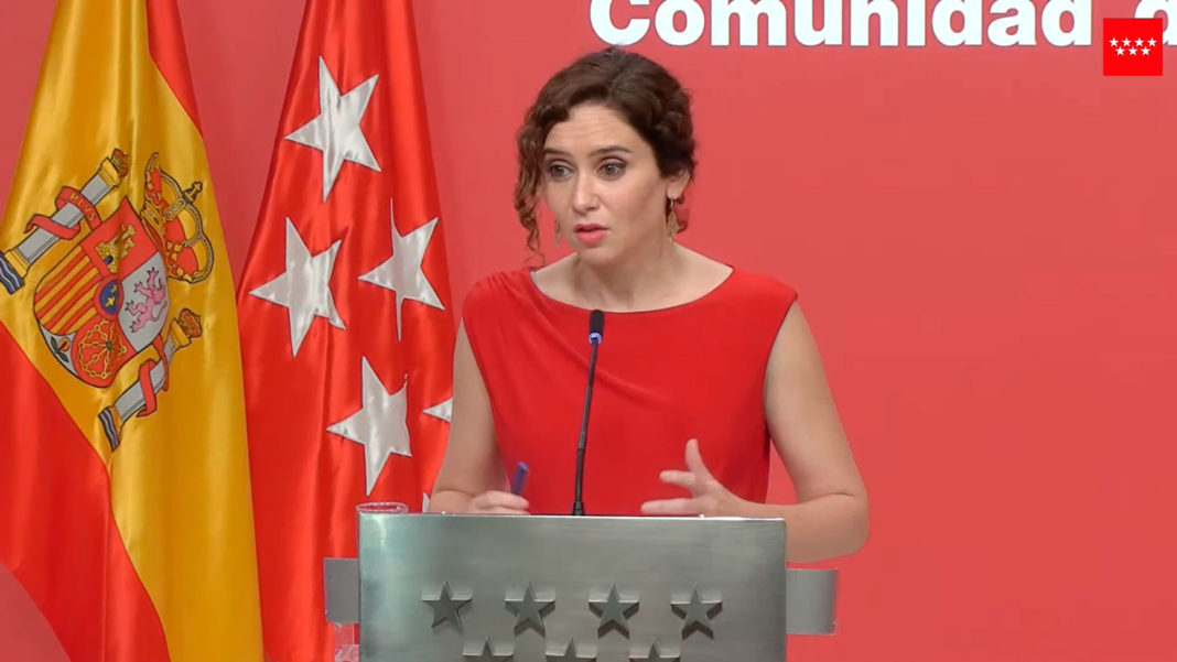Isabel Díaz Ayuso, presidenta de la Comunidad de Madrid rueda de prensa Educación