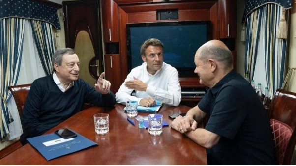 Macron, Scholz y Draghi, en Kiev una semana antes de la cumbre de la UE