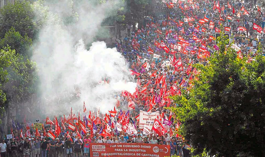 Miles de personas exigieron en Santander un convenio colectivo digno en el metal