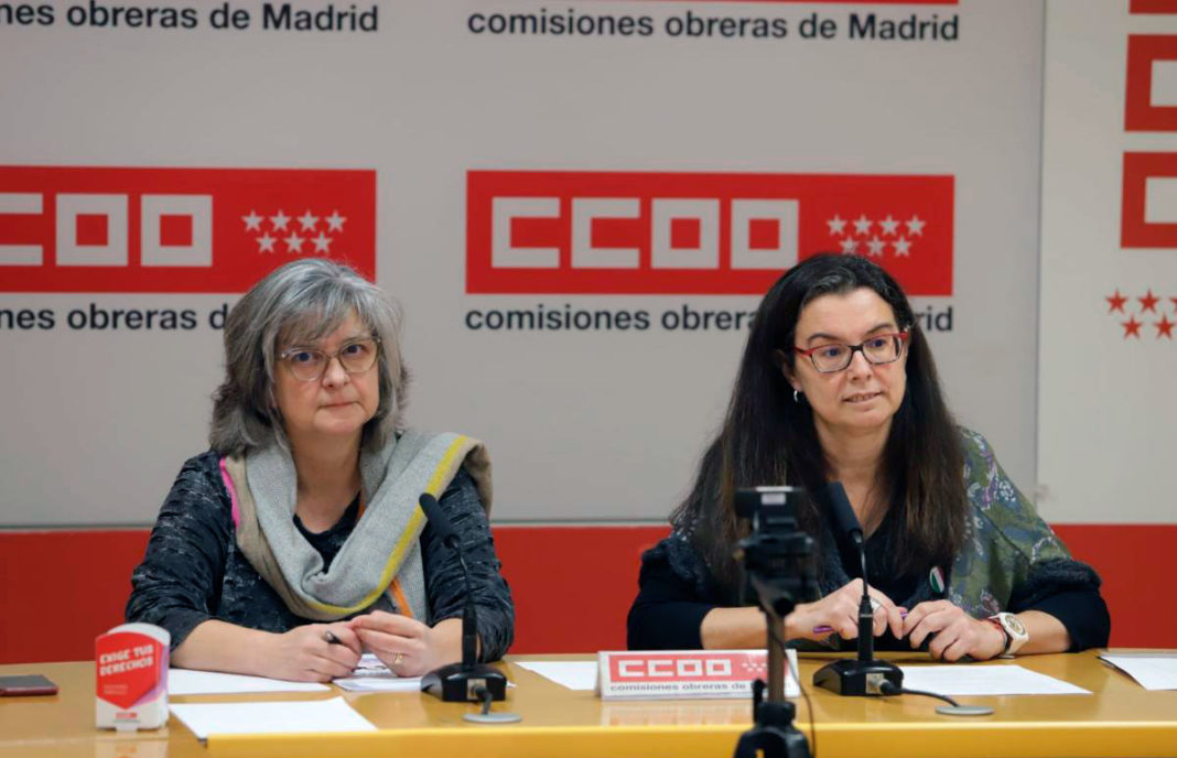 Paloma López, secretaria geneneral de CCOO Madrid y Lidia Fernández, secretaria de Igualdad