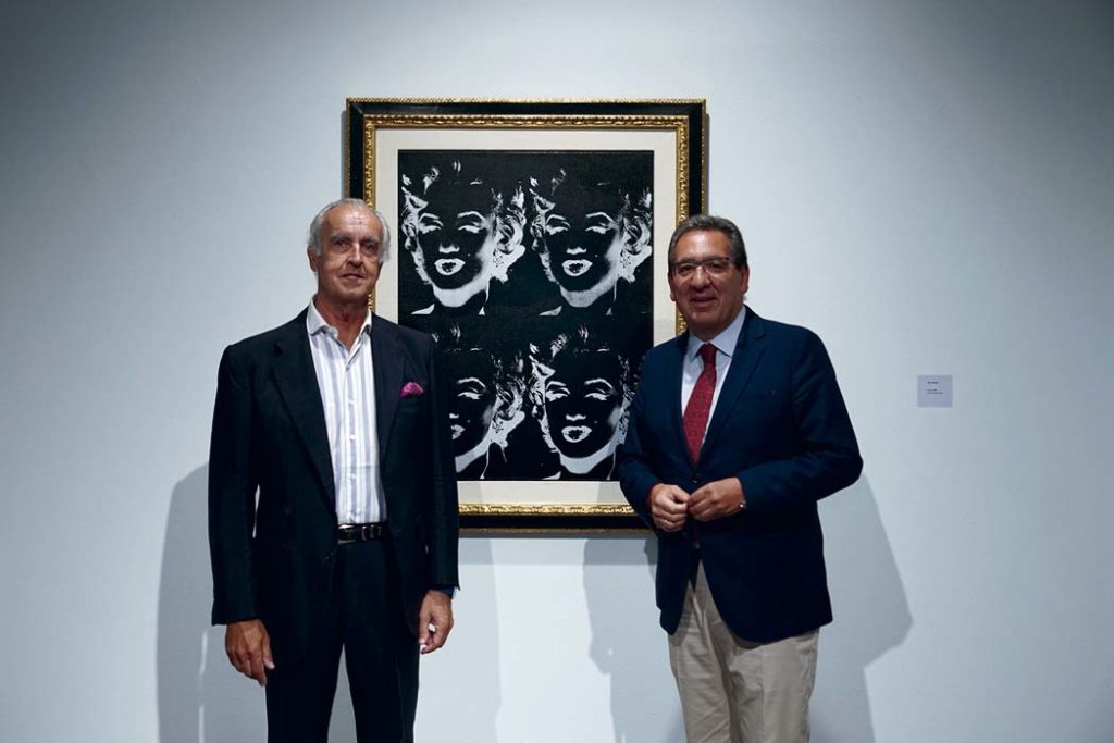 Pepe Cobo y Antonio Pulido en la inaguración de la exposición "Obras contemporáneas en colecciones privadas".
